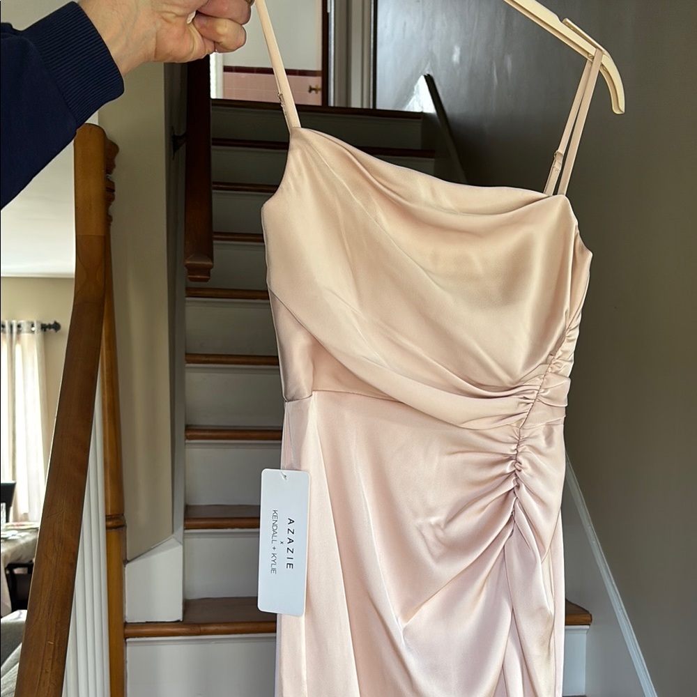 Azazie English Rose Gathered Cowl Dress